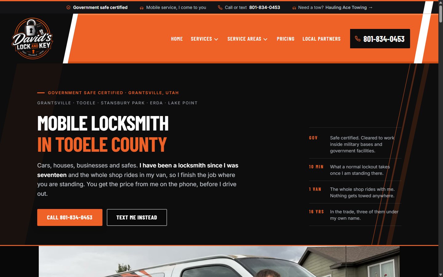 David's Lock and Key website